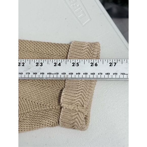 Vintage Chaps Ralph Lauren Sweater Mens L Beige Knit Eclectic Grandpa Fisherman - Picture 6 of 8